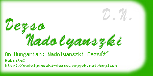 dezso nadolyanszki business card